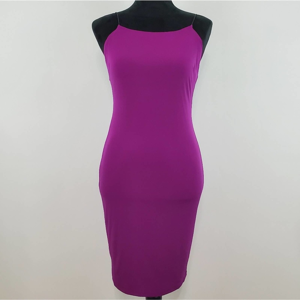 Love...ady Purple Low Cut V-Back Bodycon Dress